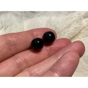 Vintage Black Ball/Stud Plastic Earrings